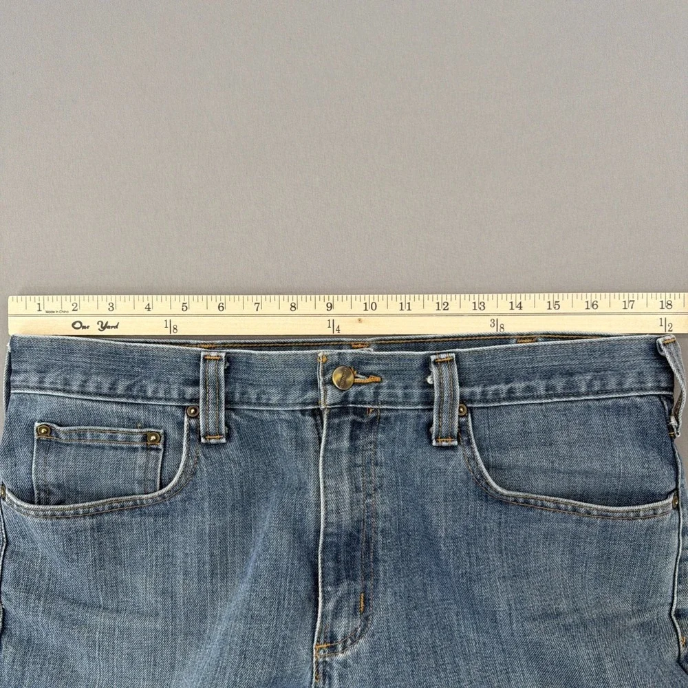 Carhartt Relaxed Fit Jeans Men's 36x32 Blue Straight Leg Workwear Denim - Picture 5 of 8